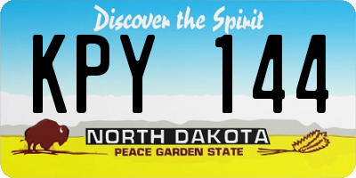 ND license plate KPY144