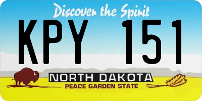 ND license plate KPY151