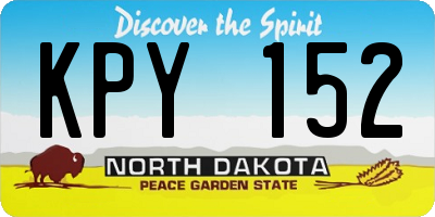 ND license plate KPY152