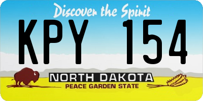 ND license plate KPY154