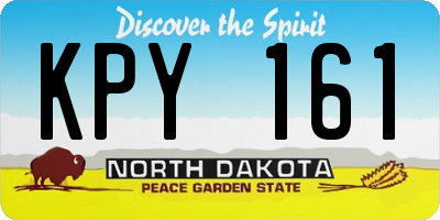 ND license plate KPY161