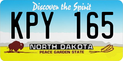 ND license plate KPY165