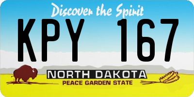 ND license plate KPY167