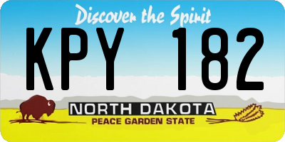 ND license plate KPY182