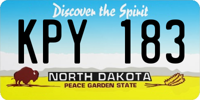 ND license plate KPY183