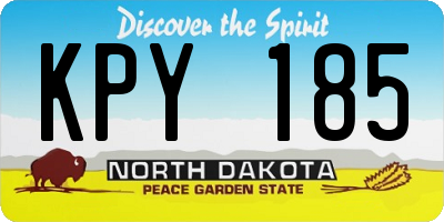 ND license plate KPY185