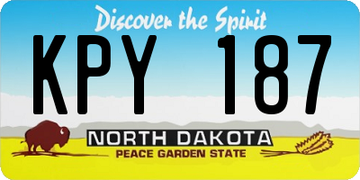 ND license plate KPY187