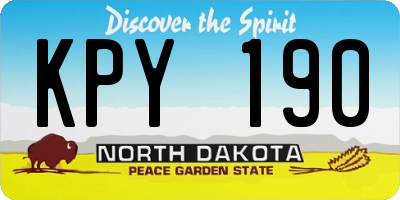 ND license plate KPY190