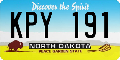 ND license plate KPY191