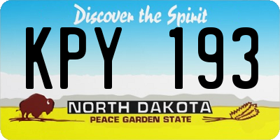 ND license plate KPY193