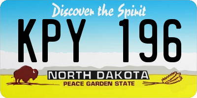 ND license plate KPY196