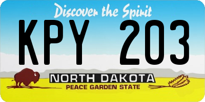 ND license plate KPY203