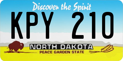 ND license plate KPY210