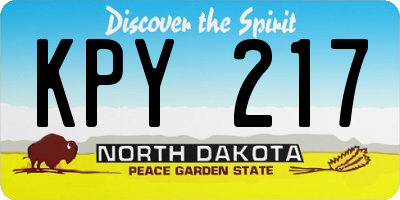 ND license plate KPY217