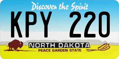 ND license plate KPY220
