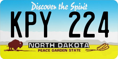 ND license plate KPY224