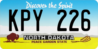 ND license plate KPY226