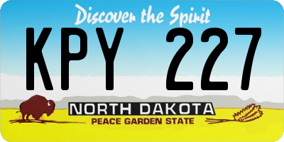 ND license plate KPY227