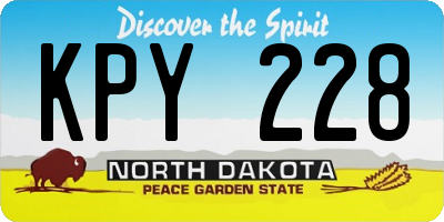 ND license plate KPY228