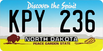 ND license plate KPY236