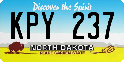 ND license plate KPY237
