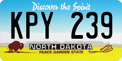 ND license plate KPY239