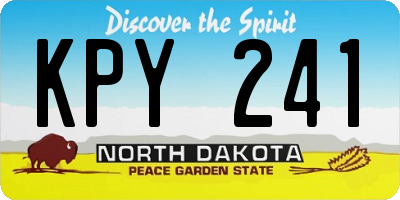 ND license plate KPY241