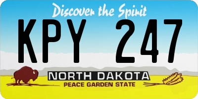 ND license plate KPY247