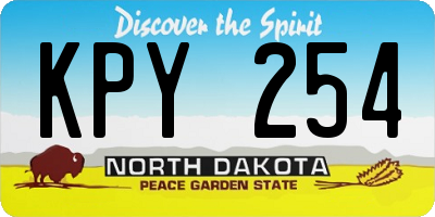 ND license plate KPY254