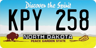 ND license plate KPY258