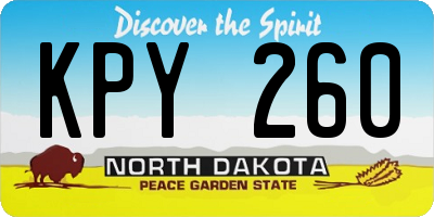 ND license plate KPY260