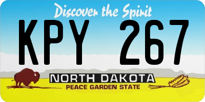 ND license plate KPY267