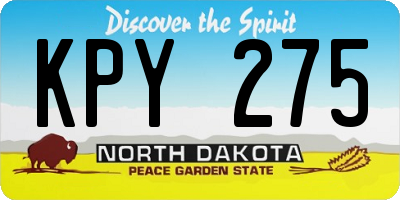 ND license plate KPY275
