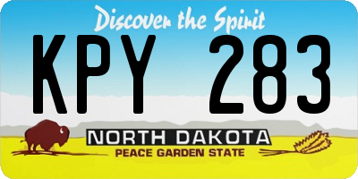 ND license plate KPY283