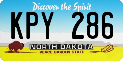 ND license plate KPY286