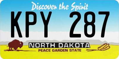 ND license plate KPY287