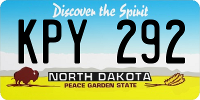 ND license plate KPY292