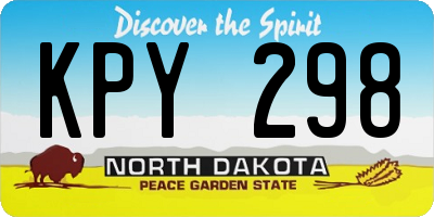 ND license plate KPY298