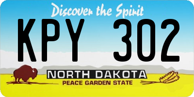 ND license plate KPY302