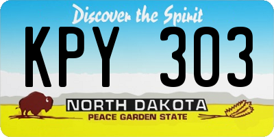 ND license plate KPY303