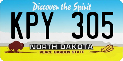 ND license plate KPY305