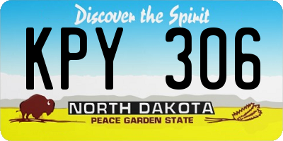 ND license plate KPY306
