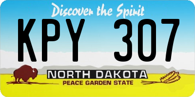 ND license plate KPY307
