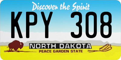 ND license plate KPY308