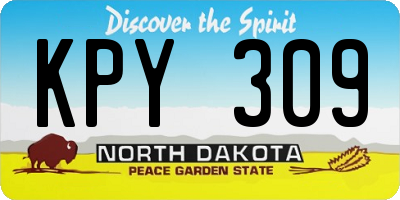 ND license plate KPY309