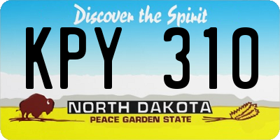 ND license plate KPY310