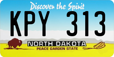 ND license plate KPY313
