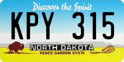 ND license plate KPY315