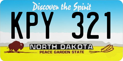ND license plate KPY321
