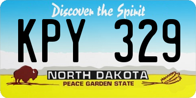 ND license plate KPY329